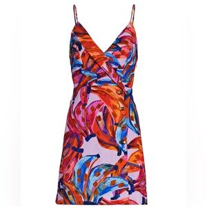 FARM RIO
Coloured Bananas Linen-Blend Mini Dress size Small